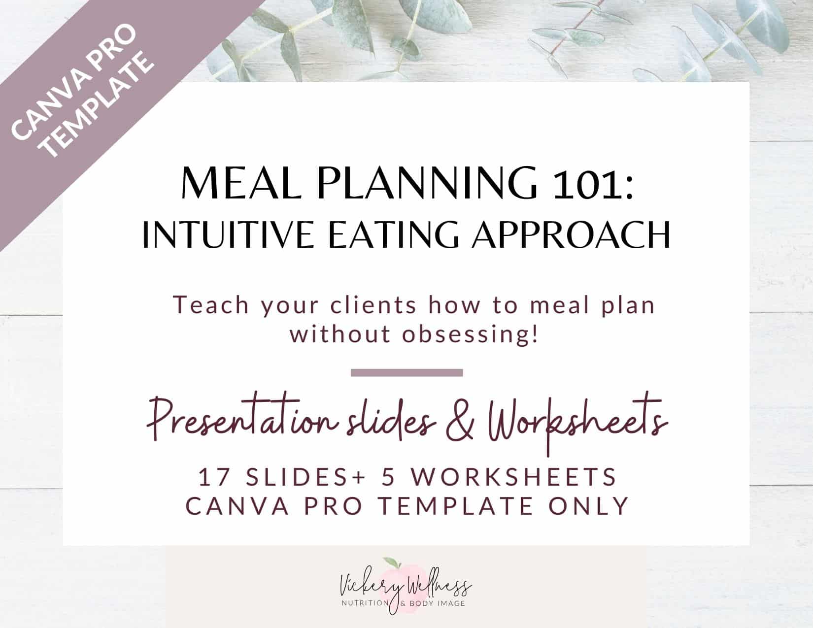 meal planning 101 presentation for professionals dietitians nutritionists coaches